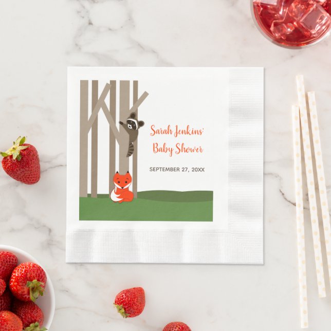 Woodland Babies Babydusche Serviette (Beispiel)