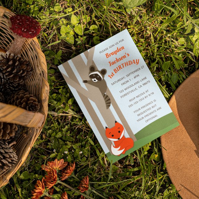 Woodland Babies Kleine Geburtstagseinladung Einladung (Von Creator hochgeladen)