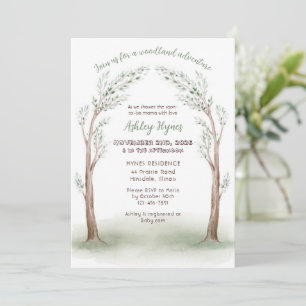 Woodland Baby-Animal-Dusche Einladung
