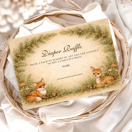 Woodland Baby Animals Diapper Raffle Begleitkarte