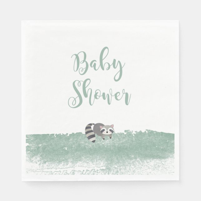 Woodland Baby Animals Greenerity Baby Shower Napki Serviette (Vorderseite)