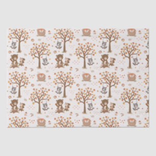 Woodland Baby Bears Squirrels Raccoon Baby Shower Seidenpapier