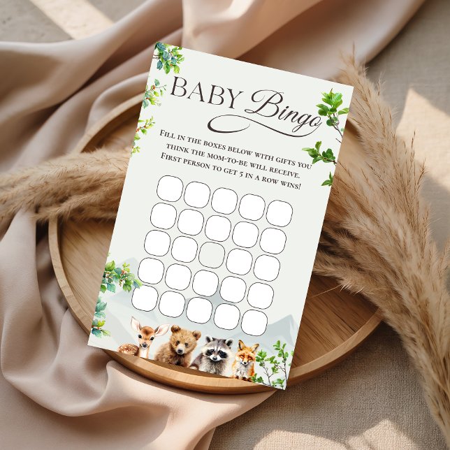Woodland Baby Bingo Shower Game Card Forest Animal (Von Creator hochgeladen)