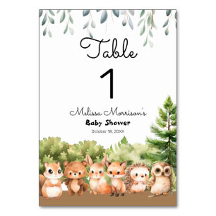 Woodland Baby Boy Dusche Tischnummer
