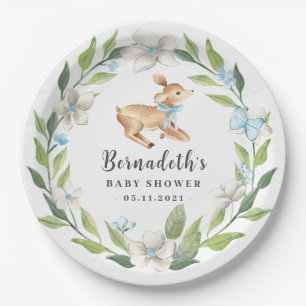 Woodland Baby Deer Baby Shower Plakat Pappteller