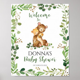 Woodland Baby Dusche Begrüßungszeichen Poster