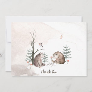 Woodland Baby Dusche Danke Karte