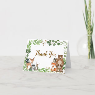 Woodland Baby Dusche Danke Karte