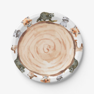 Woodland Baby Dusche Es ist ein Junge! Wild One zu Pappteller