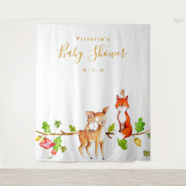 Woodland Baby Dusche Foto Stand Hintergrund Wandteppich