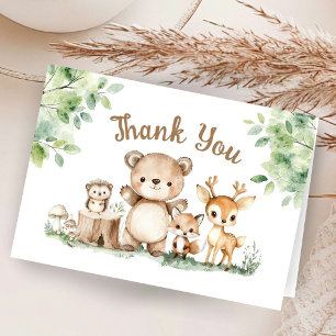 Woodland Baby Dusche geklappt Danke Karte
