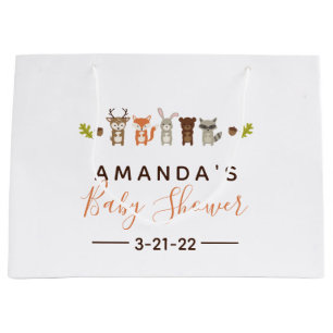Woodland Baby Dusche Große Geschenktasche Geschenktüte