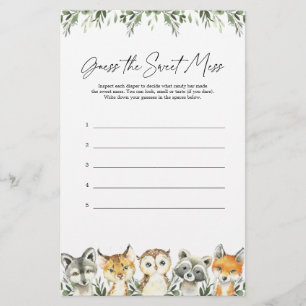 Woodland Baby Dusche schätzt das süße Schlamassel