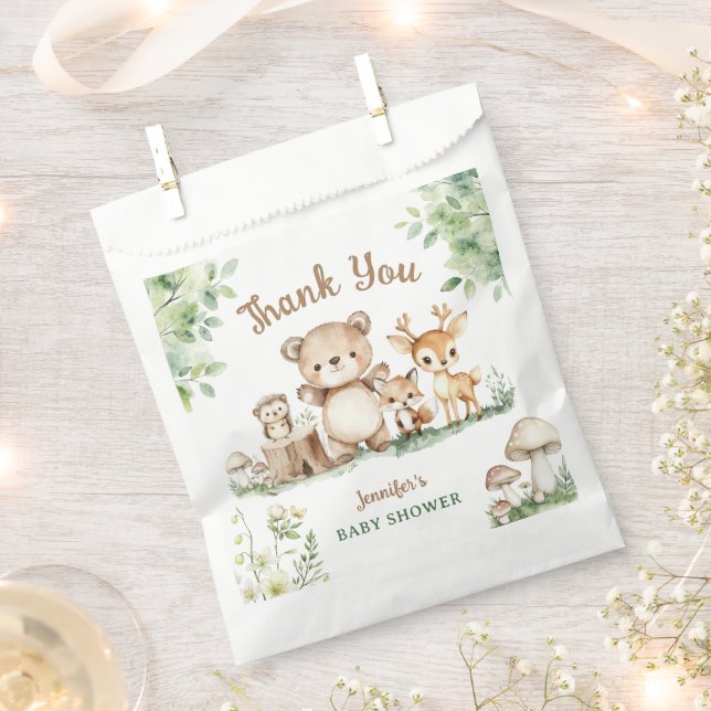 Woodland Baby Dusche Süße Tier Forest Geschenktütchen (Ausgeschnitten)