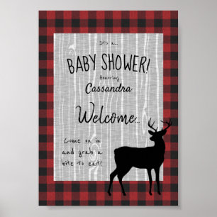 Woodland Baby Dusche Willkommenspender Poster
