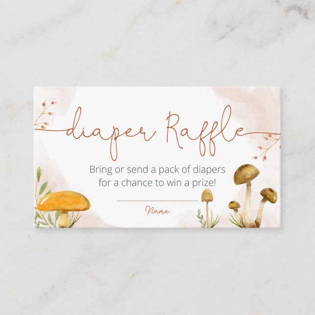 Woodland Baby Dusche Windel Verlosungskarte Platzkarte (Vorderseite)