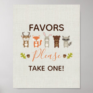 Woodland Baby Duschfavoriten Bitte ein Zeichen neh Poster