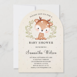 Woodland Baby Fewn Spring Baby Dusche Einladung