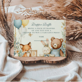 Woodland Baby Friends Diapper Raffle Begleitkarte