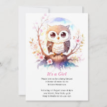 Woodland Baby Girl Shower zum Thema "Owl"