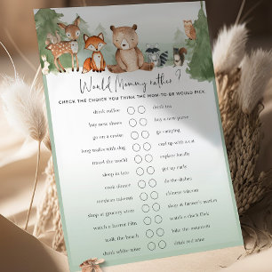 Woodland-Baby-Party-Spiel: Würde Mama eher...?