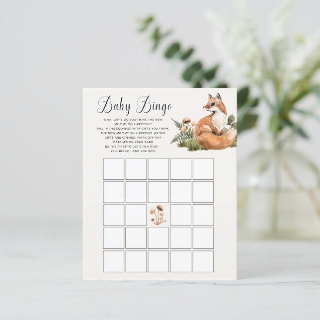 Woodland Baby Shooter Bingo Game (Stehend Vorderseite)