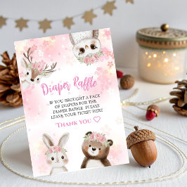 Woodland Baby Showdusche Windelwaschkarte für Mädc Begleitkarte