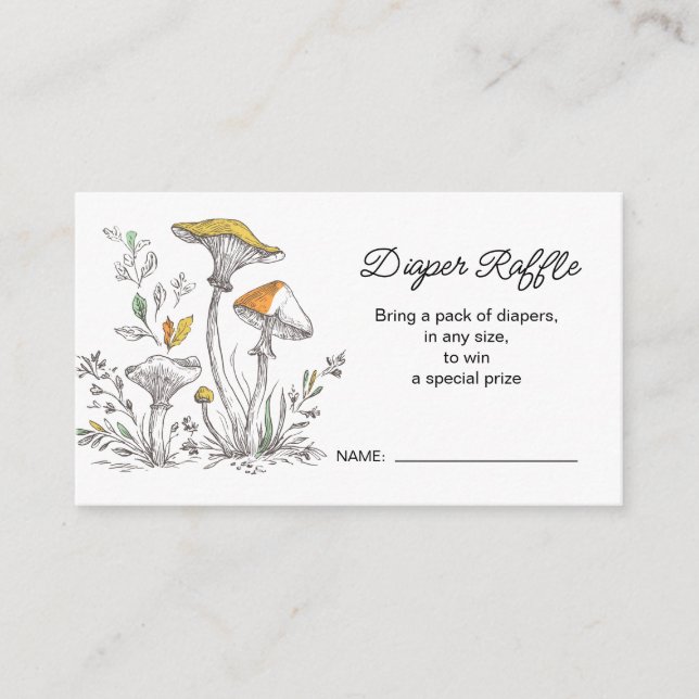 Woodland Baby Shower Diaper Raffle Begleitkarte (Vorderseite)