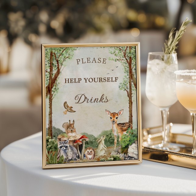 Woodland Baby Shower Drinks Station Poster (Von Creator hochgeladen)