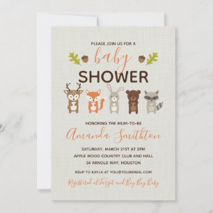 Woodland Baby Shower Einladung