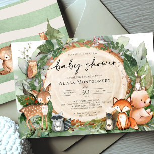 Woodland Baby Shower Einladung