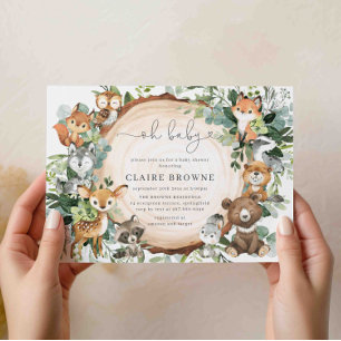 Woodland Baby Shower Einladung