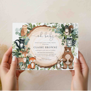 Woodland Baby Shower Einladung