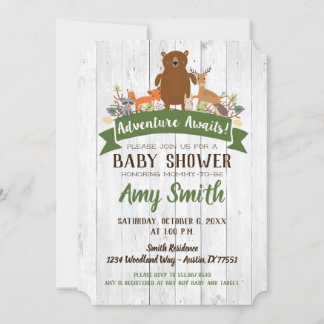 Woodland Baby Shower Fall Rustikale Einladung