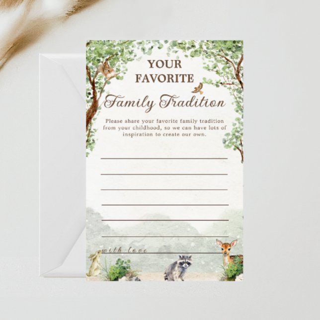 Woodland Baby Shower Family Tradition Advice Card (Von Creator hochgeladen)