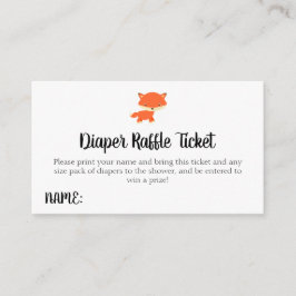 Woodland Baby Shower Fox Diaper Raffel Ticket Begleitkarte