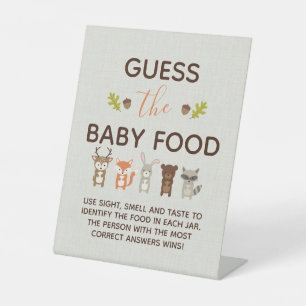 Woodland Baby Shower Game - raten Sie dem Baby Foo Sockelschild