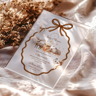 Woodland Baby Shower Gingham Fall Acryleinladungen