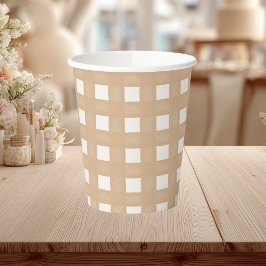 Woodland Baby Shower Gingham Neutral Pappbecher