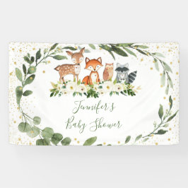 Woodland Baby Shower Grünwald Tier Banner