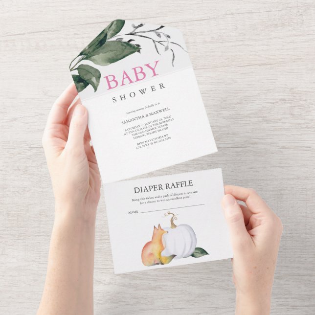 Woodland Baby Shower Invites All In One Einladung (Abreißen)