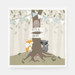 Woodland Baby Shower - Junge Serviette
