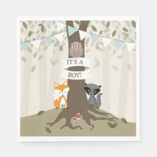 Woodland Baby Shower - Junge Serviette