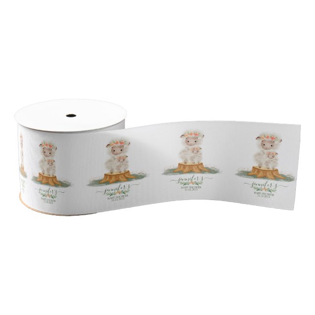 Woodland baby shower packages Sheep Ripsband (Spule)