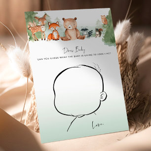 Woodland-Baby-Shower-Spiel - Baby zeichnen!