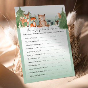 Woodland-Baby-Shower-Spiel Kennen Sie Mama?