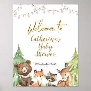 Woodland Baby Shower Welcome Sign Poster