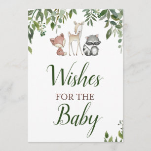 Woodland Baby Shower - Wünsche nach Babyzeichen 12 Einladung