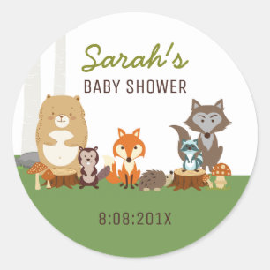 Woodland Baby Showsticker Runder Aufkleber