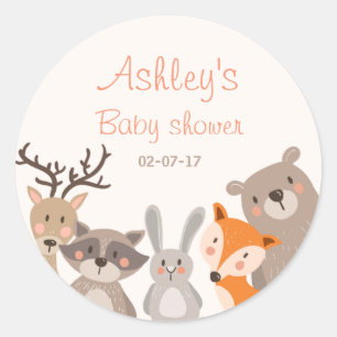 Woodland Babydusche bevorzugt Anhänger "Sticker An Runder Aufkleber